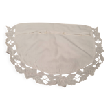 Taie d'oreiller en demi lune avec dentelle anglaise