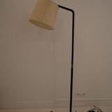 ADNET style LEATHER-COVERED READING LIGHT WITH ITS CUSTOM-MADE LAMPSHADE