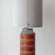 Lampe de table en céramique Bay Keramik Mid-Century moderne surdimensionnée, abat-jour en soie neuve