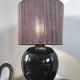 Vintage black ceramic globe lamp – Montgolfier Ceramics (Durta)