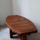 Brutalist oak coffee table in aircraft wing shape - stamped - circa 1960