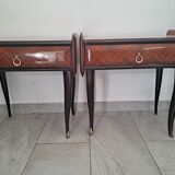 Pair of Mcm italian bedside units tables 1950s