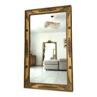 Gold leaf gilded mirror, Restoration period, early 19th century