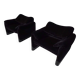 Maralunga lounge chairs in purple velvet by Vico Magistretti for Cassina, 1970.