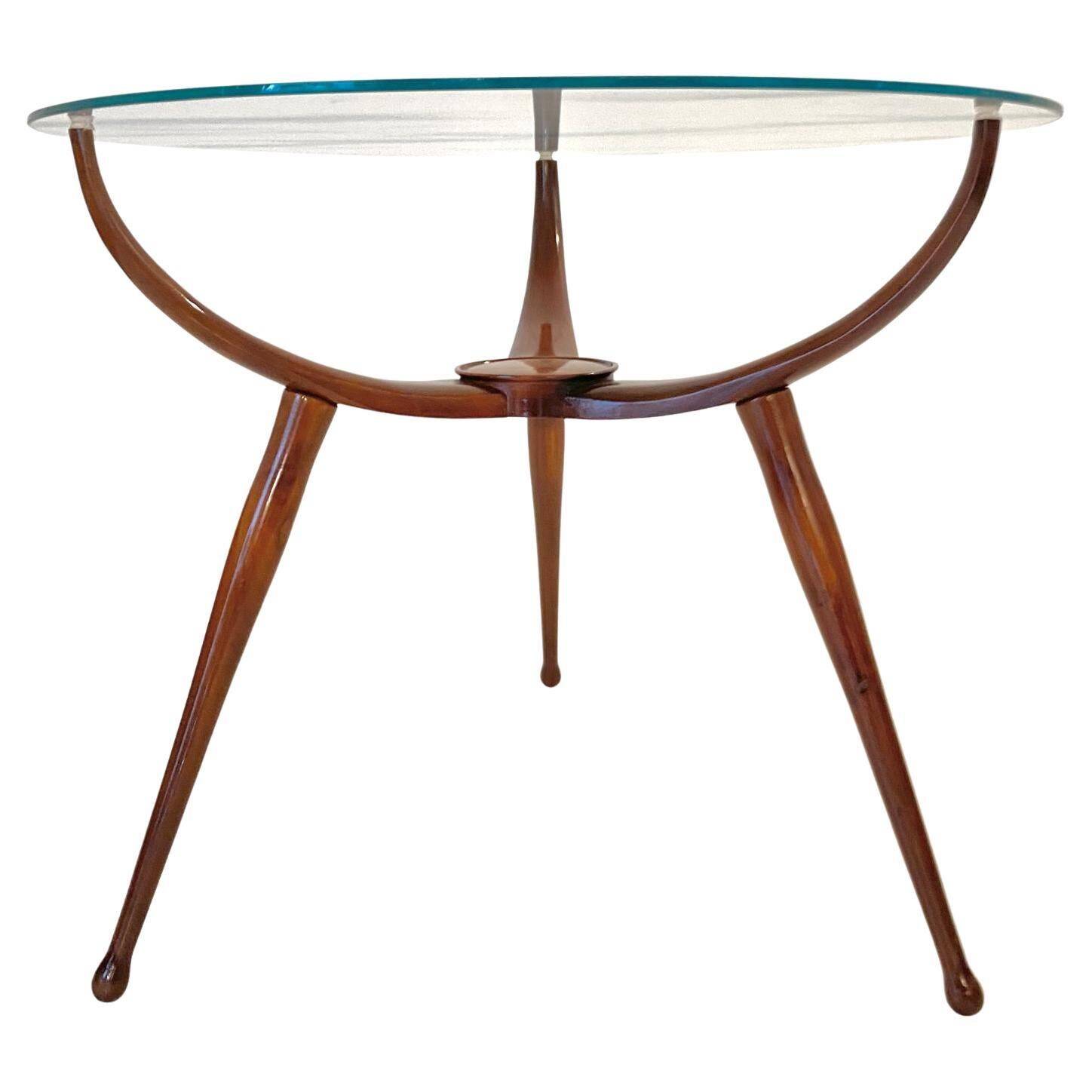 Table araignée en bois du milieu du siècle, dans le style de Carlo De Carli Italie années 1950
