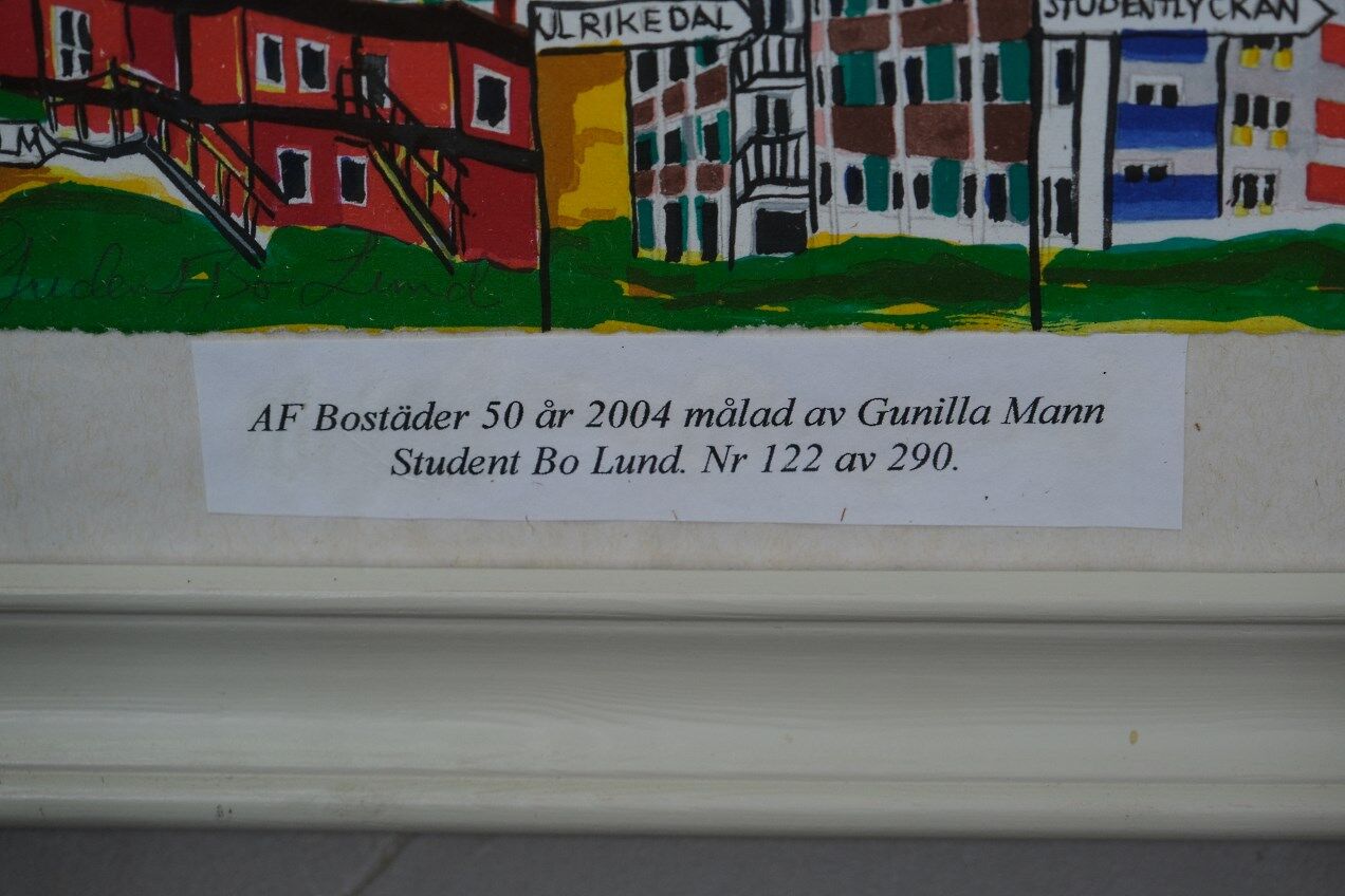 Hand signed modern lithograph by Gunilla Mann, 1990s.