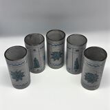Set of 5 roll vases Alain Maunier Vallauris
