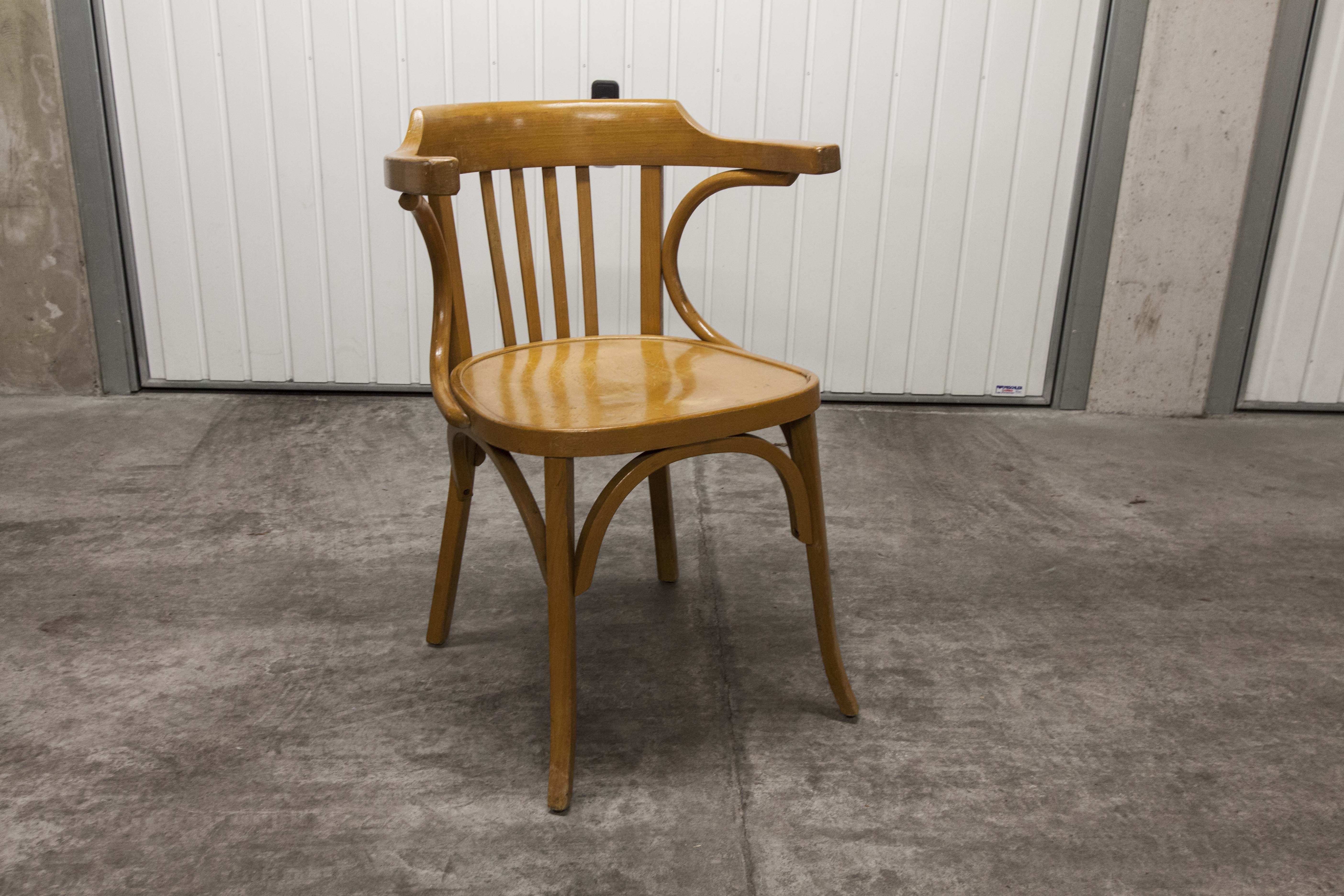 Signed Baumann desk armchair light wood