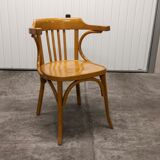 Signed Baumann desk armchair light wood