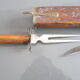 Carved kitchen knife and fork from India