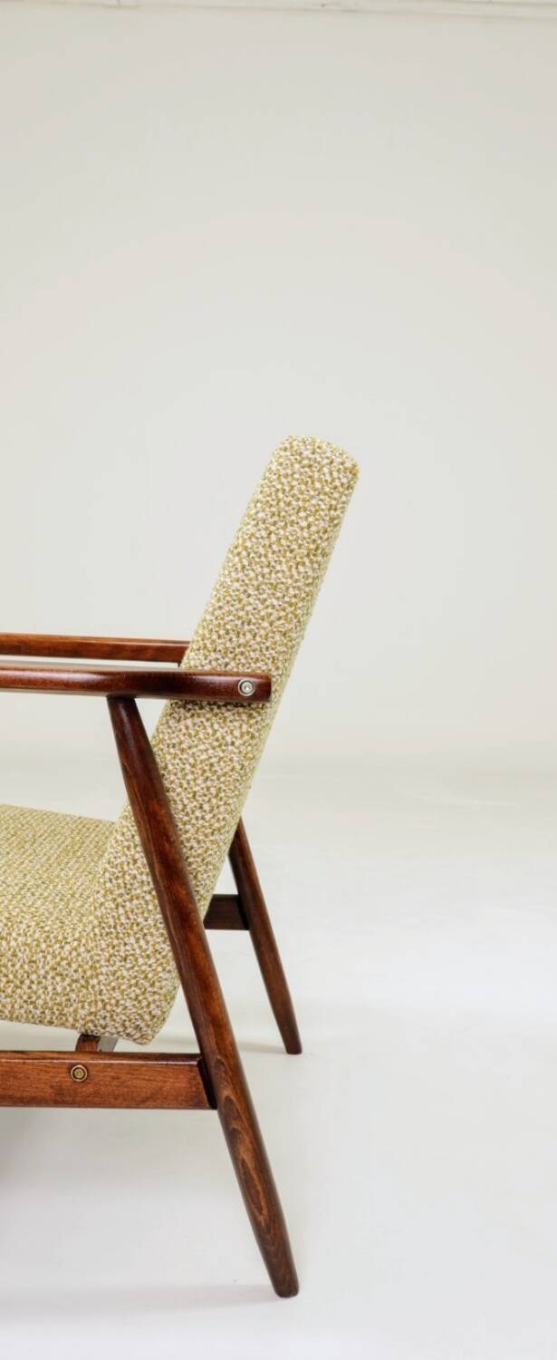 Vintage Nebula green boucle armchair 1970