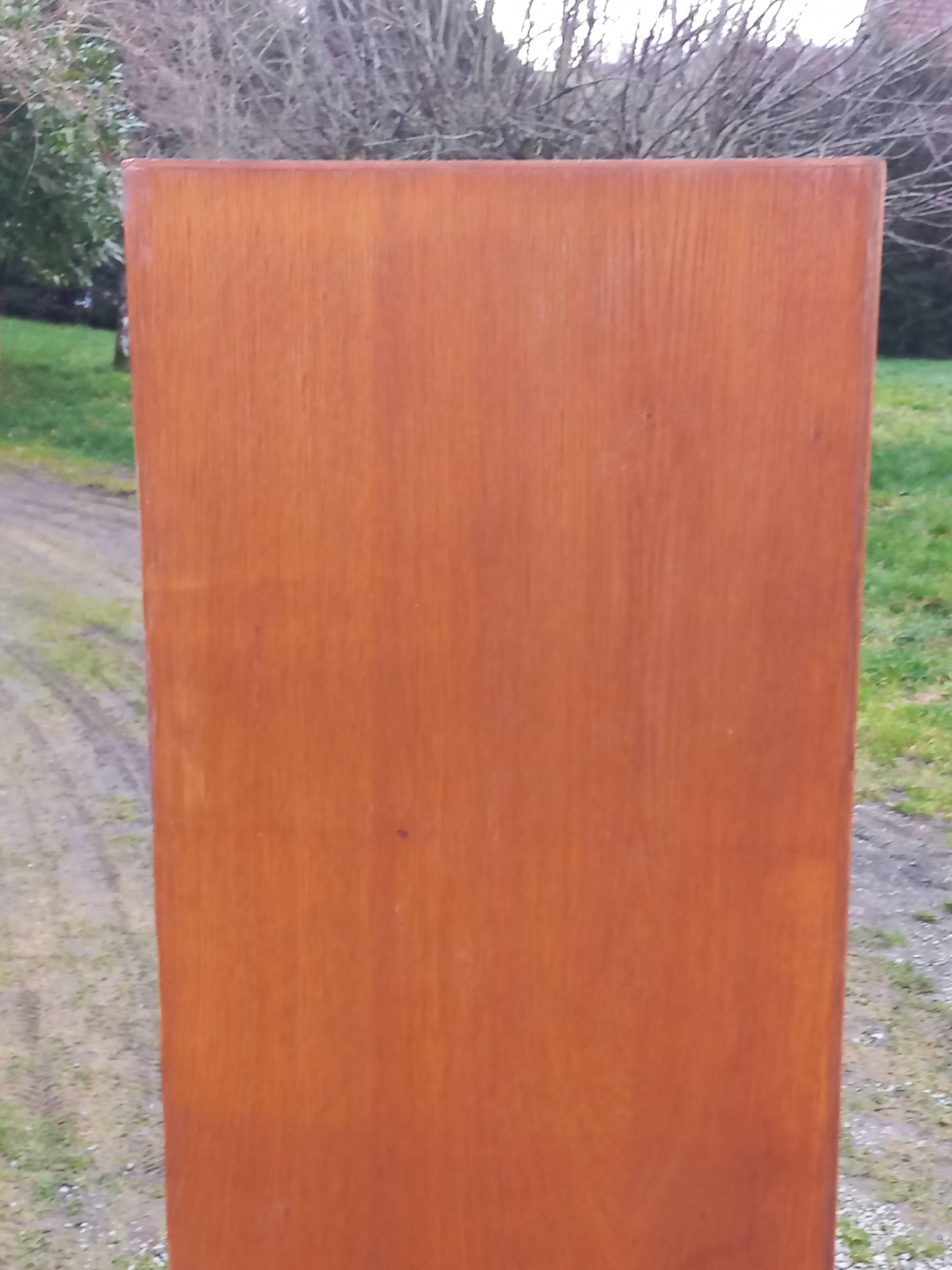 Vintage oak wardrobe with metal legs from the 1950s.