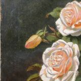 Painting "Gardened Rose Jetty" Flowers by Pierre Jules BROCQ (1811-?)