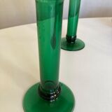 Pair of XXL candle holders in blown glass