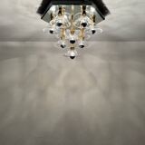 Lustre encastré en verre bicolore des années 1980 par F. Fabbian