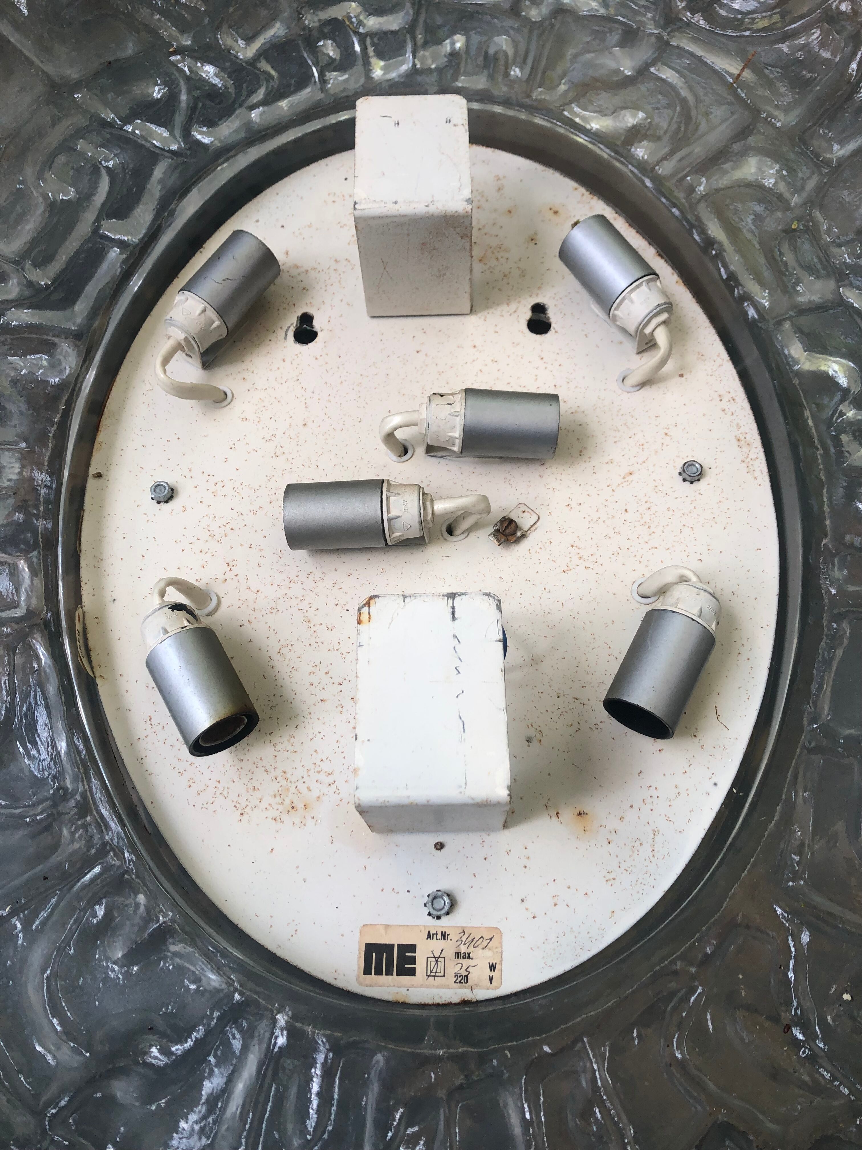 Oval mirror backlit Egon Hillebrand 60s/70s