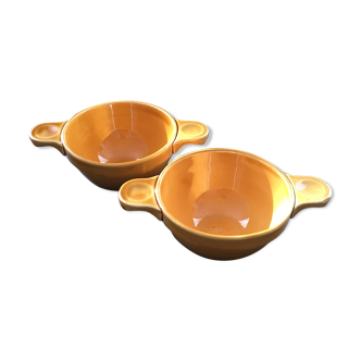Pair of Provençal yellow bowls