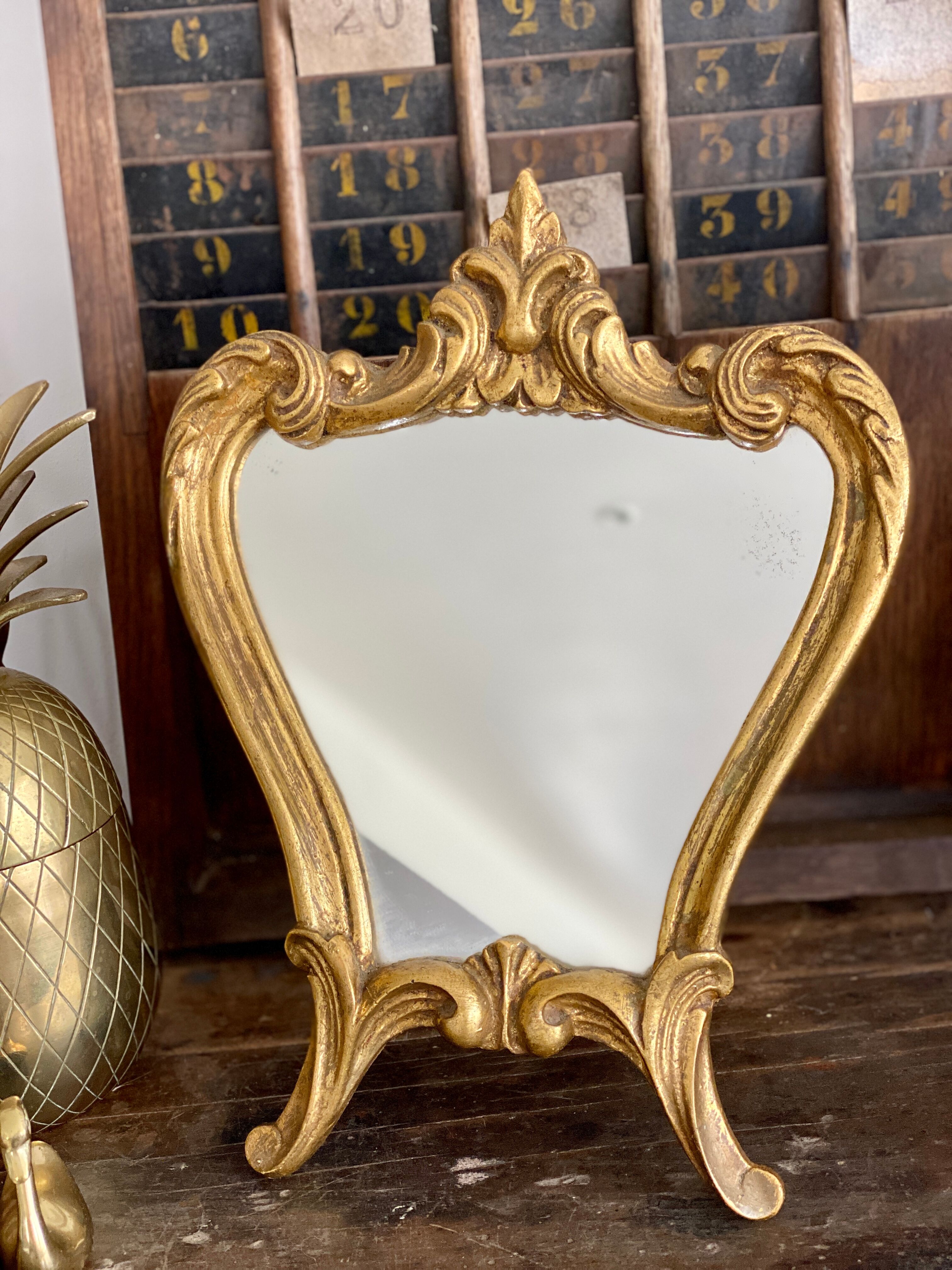 Old golden mirror