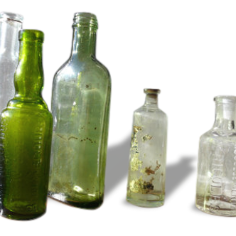 Antique glass bottle collection