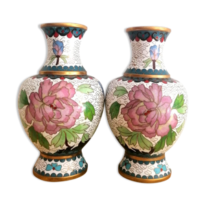 paire de vases cloisonnés