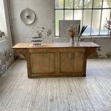 Two-sided central island counter in pine 220cm