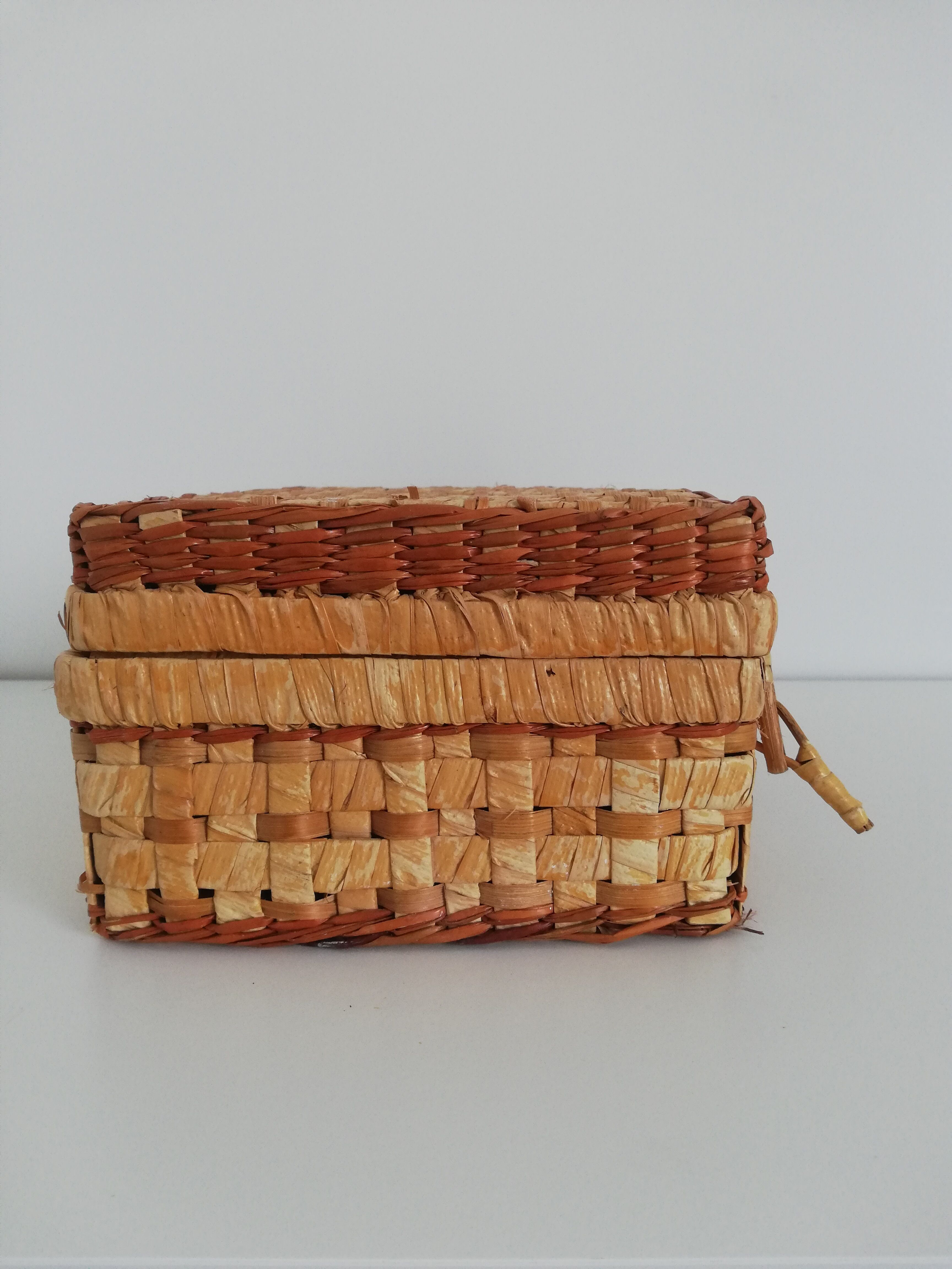 Vintage wicker suitcase