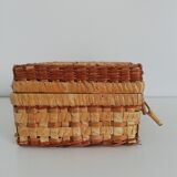 Vintage wicker suitcase