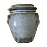 Artisanal beige sandstone pot
