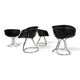 Set of 4 Pan Am dining chairs, chrome, leather by Gastone Rinaldi for RIMA,