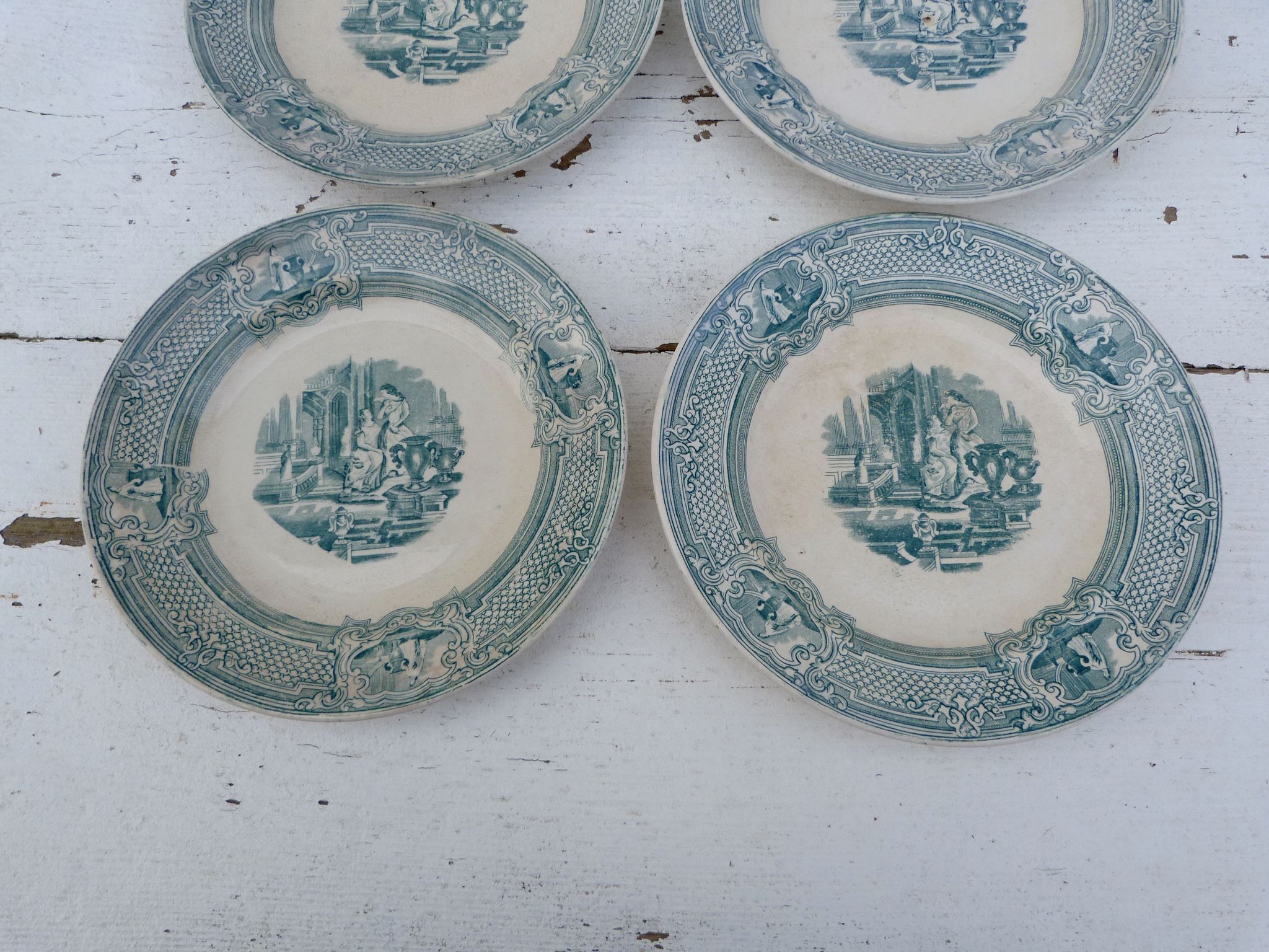 Set of 6 plates to serve 1800 English ceramic primavesi - its Cardiff