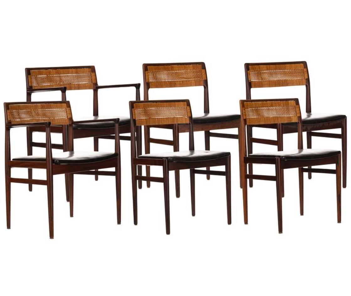 6x Dining Chairs by Erik Wørts 50s in Palisander