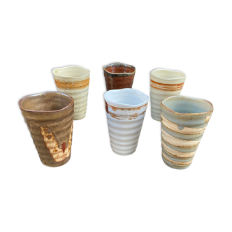 Set of 6 sandstone cups