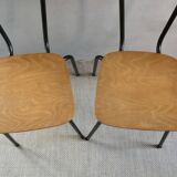 Pair of wooden and metal chairs, 1960s
