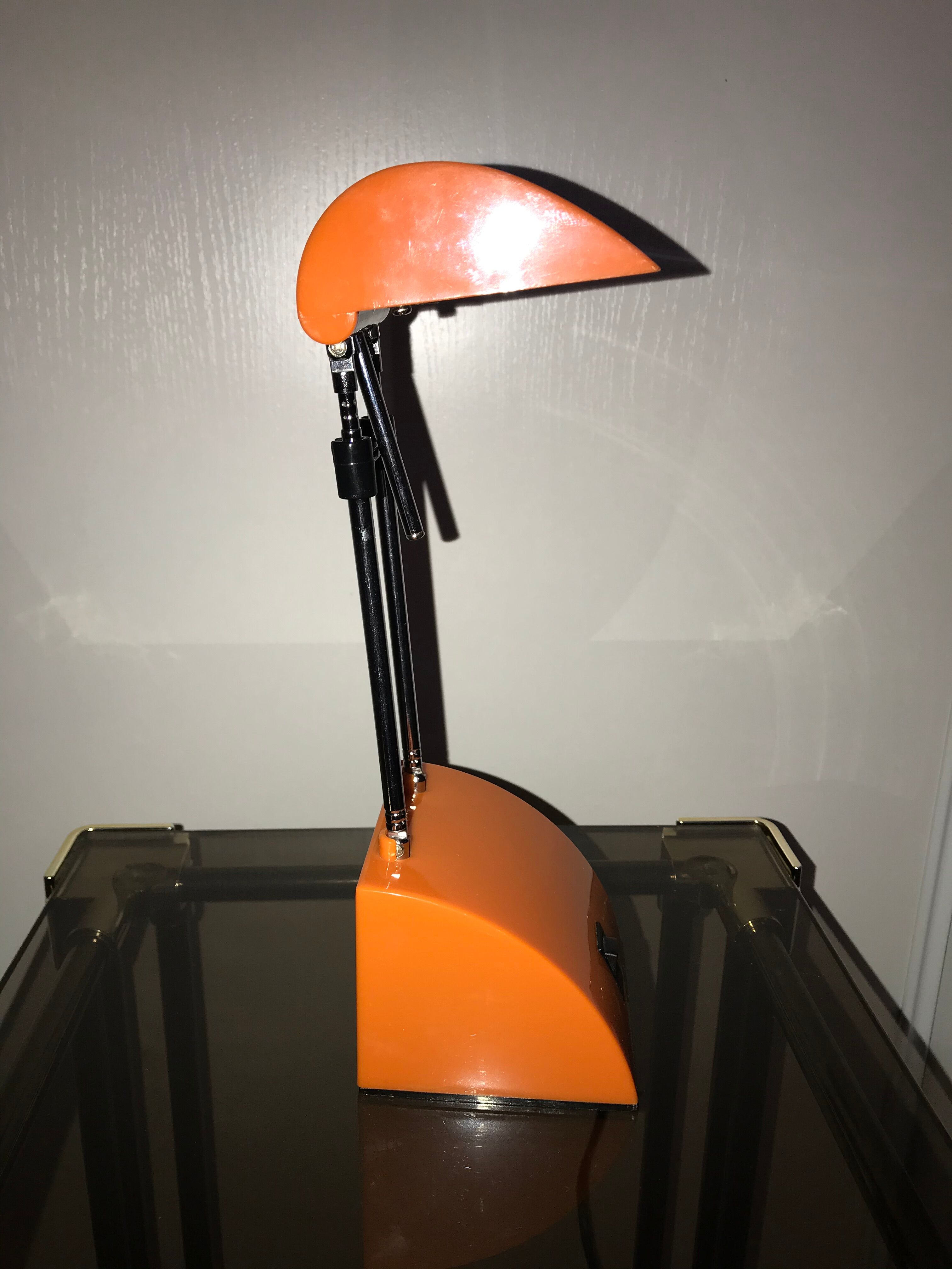 Orange telescopic desk lamp