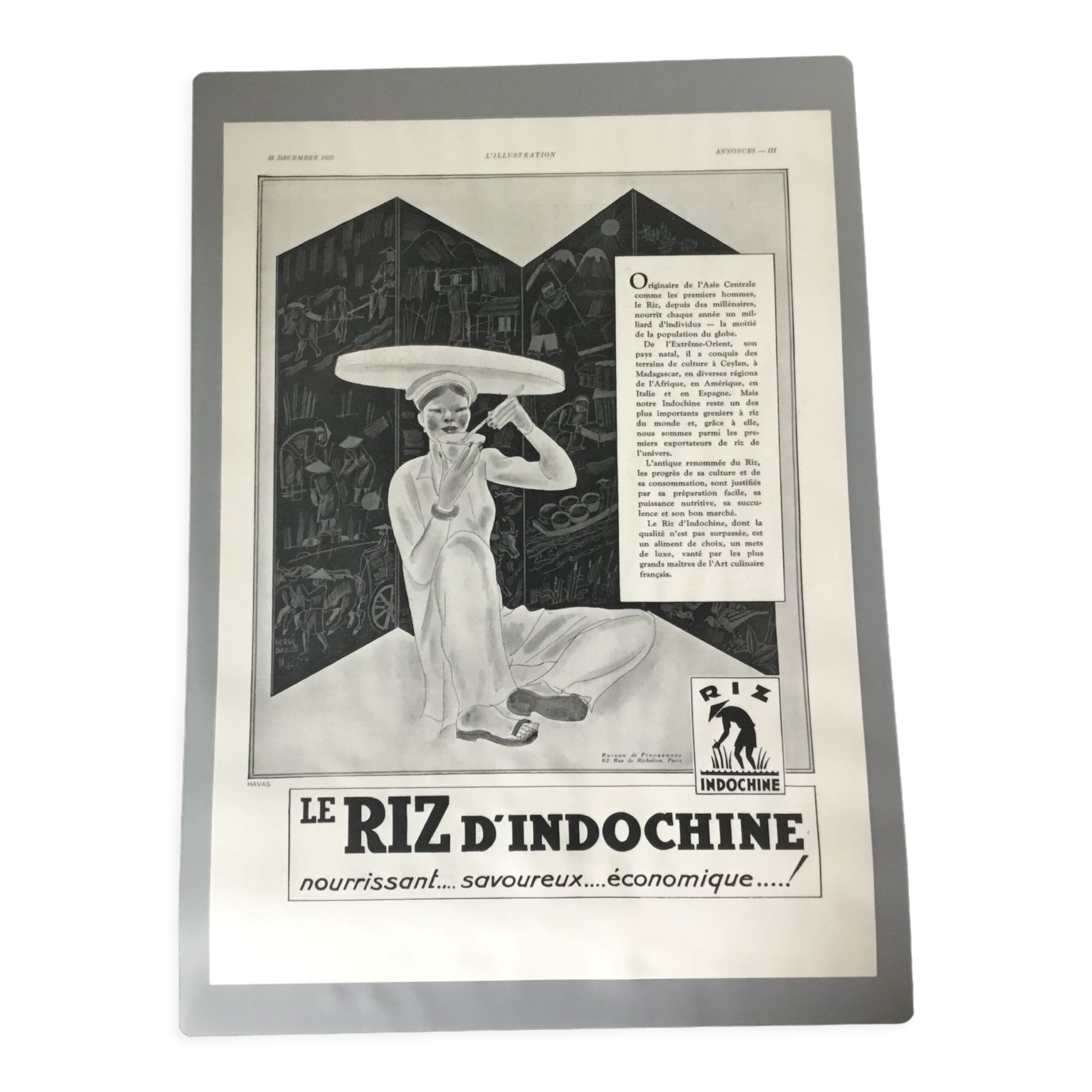 Vintage advertising to frame Indochina rice