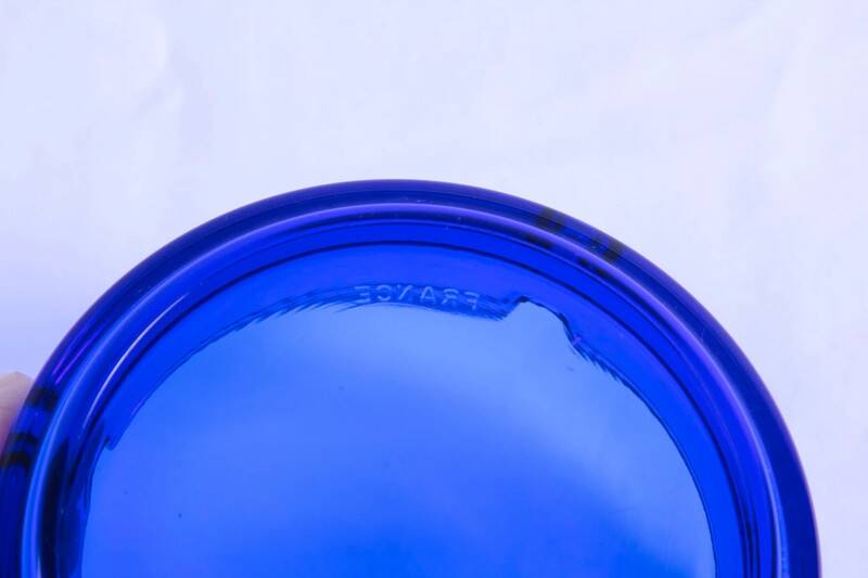 Vintage blue glass ashtray