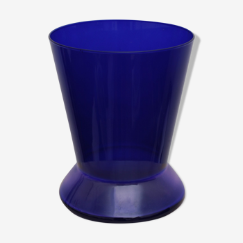 Vase verre bleu roi intense