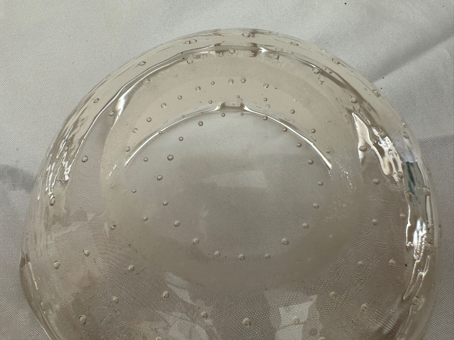 Daum Nancy France ashtray apricot color Cristal Bulles