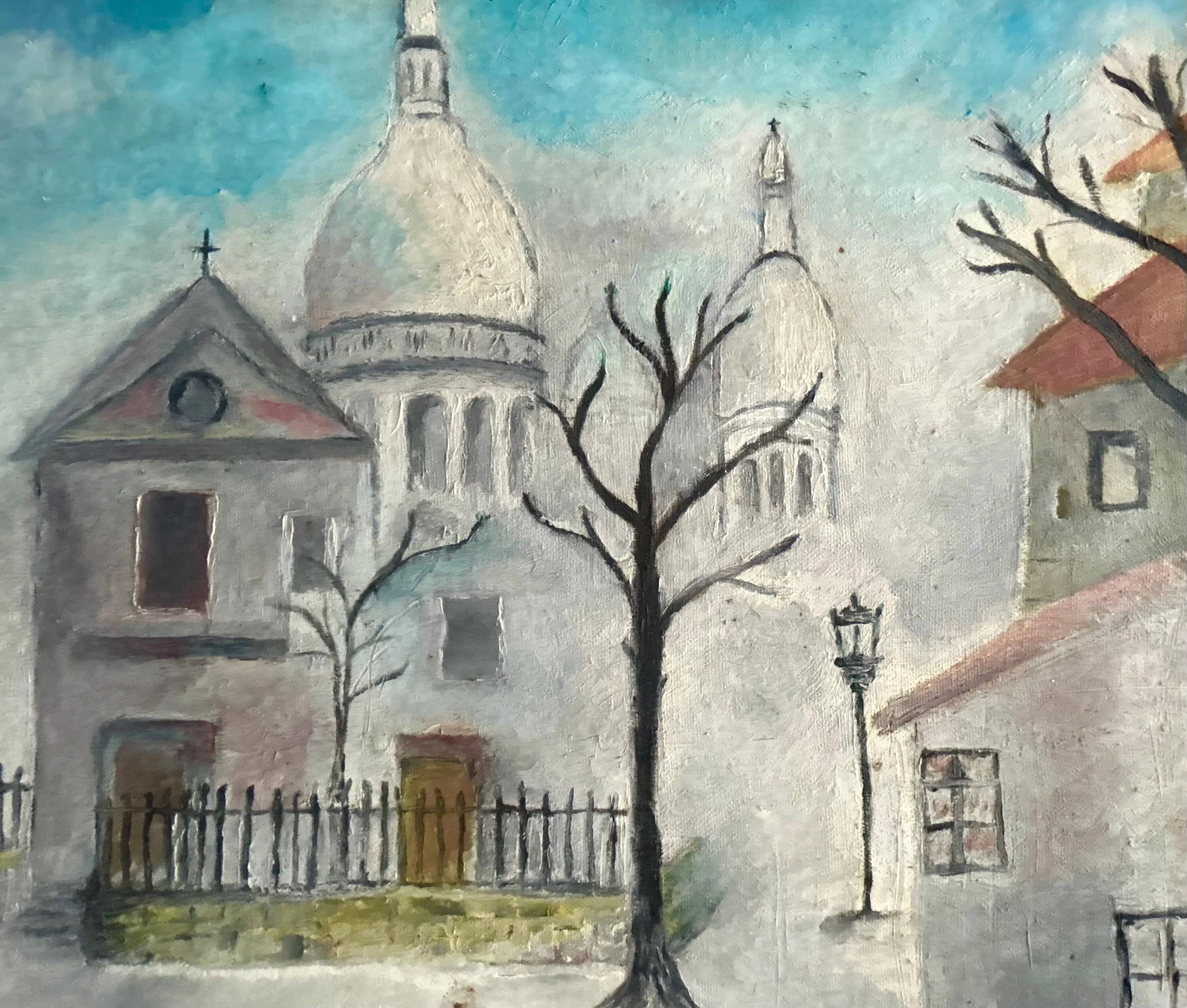 Mid Century Parisian Sacré-Coeur De Montmartre Signed Original Painting