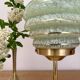 Vintage art deco globe table lamp in green and gold Clichy glass