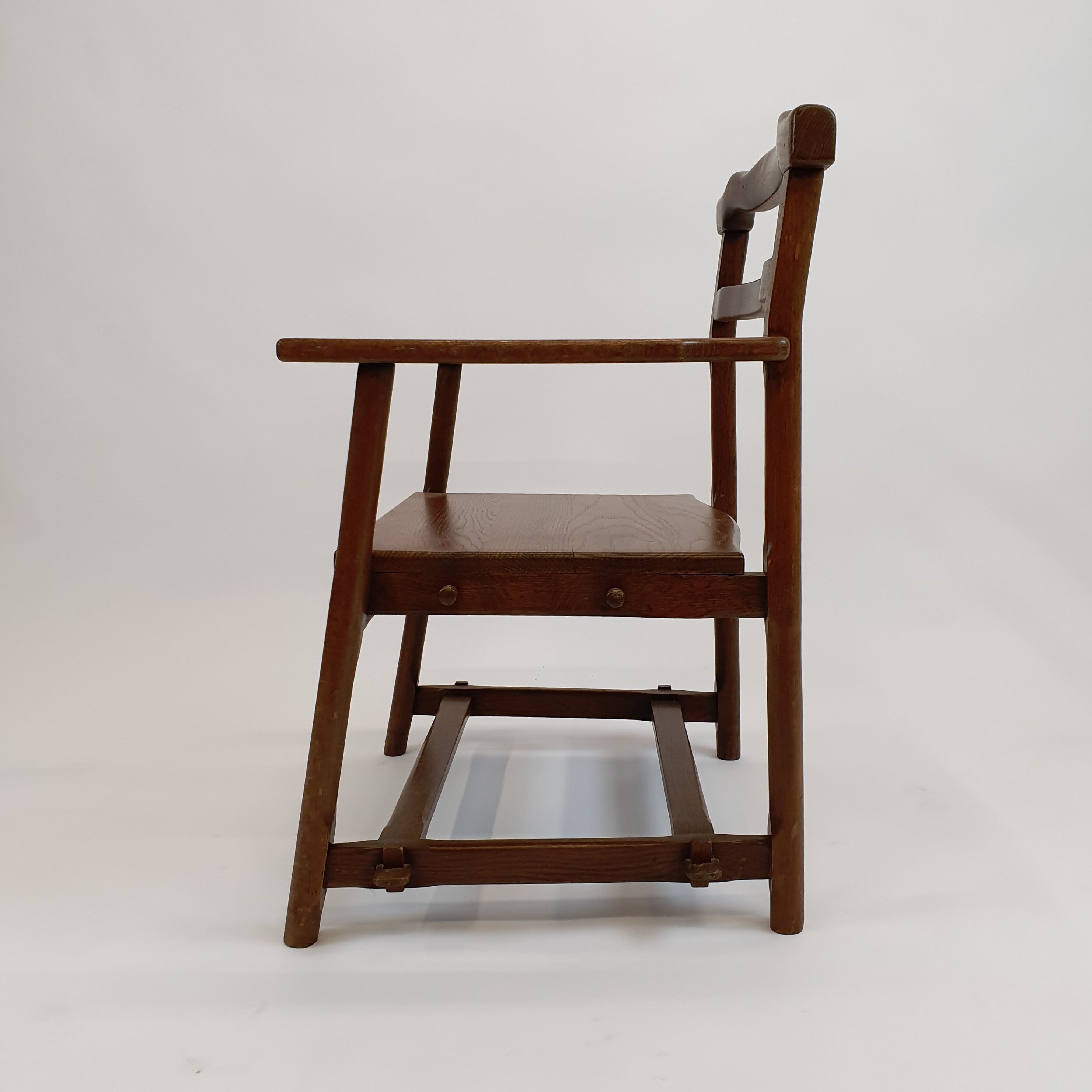Dutch modernist oak side armchair, 1960