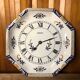 Old pendulum plate junghans white painted ceramic vintage #a537