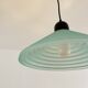 Vintage Aqua Green Honeycomb Glass Ceiling Lamp, 1980s Postmodern lamp