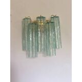 Italian Wall Light Green “Tronchi” Murano Glass Wall Sconce