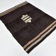 Dark Brown Beige Aesthetic Vintage Rug, 135x165Cm