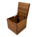 Salin Nyborg teak storage box side table on wheels, Denmark 1960’s