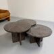 Vintage 1970s design round granite nesting coffee table with 3 elements.