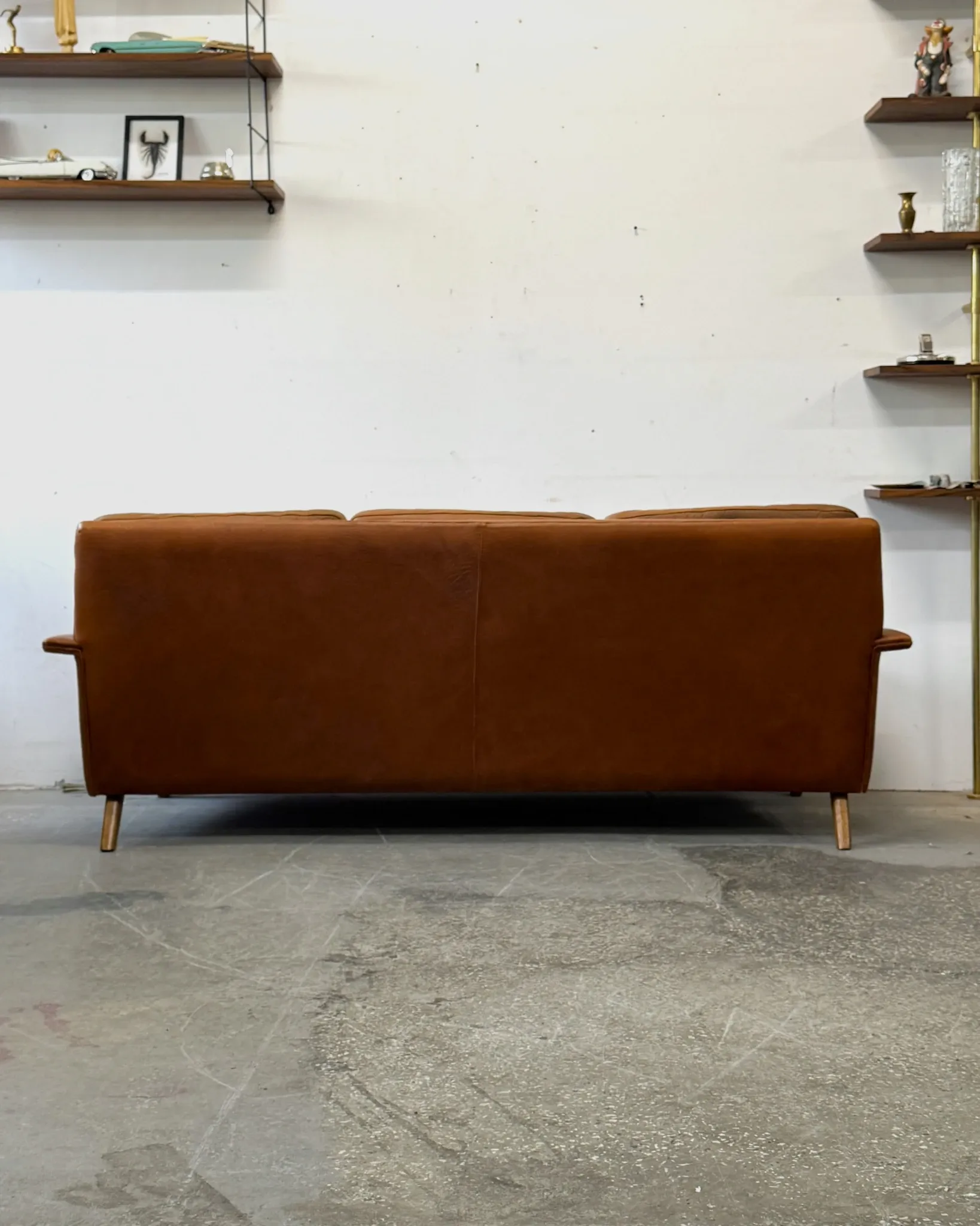 Leather sofa, Denmark, 1960s/70s, vintage, mid-century modern