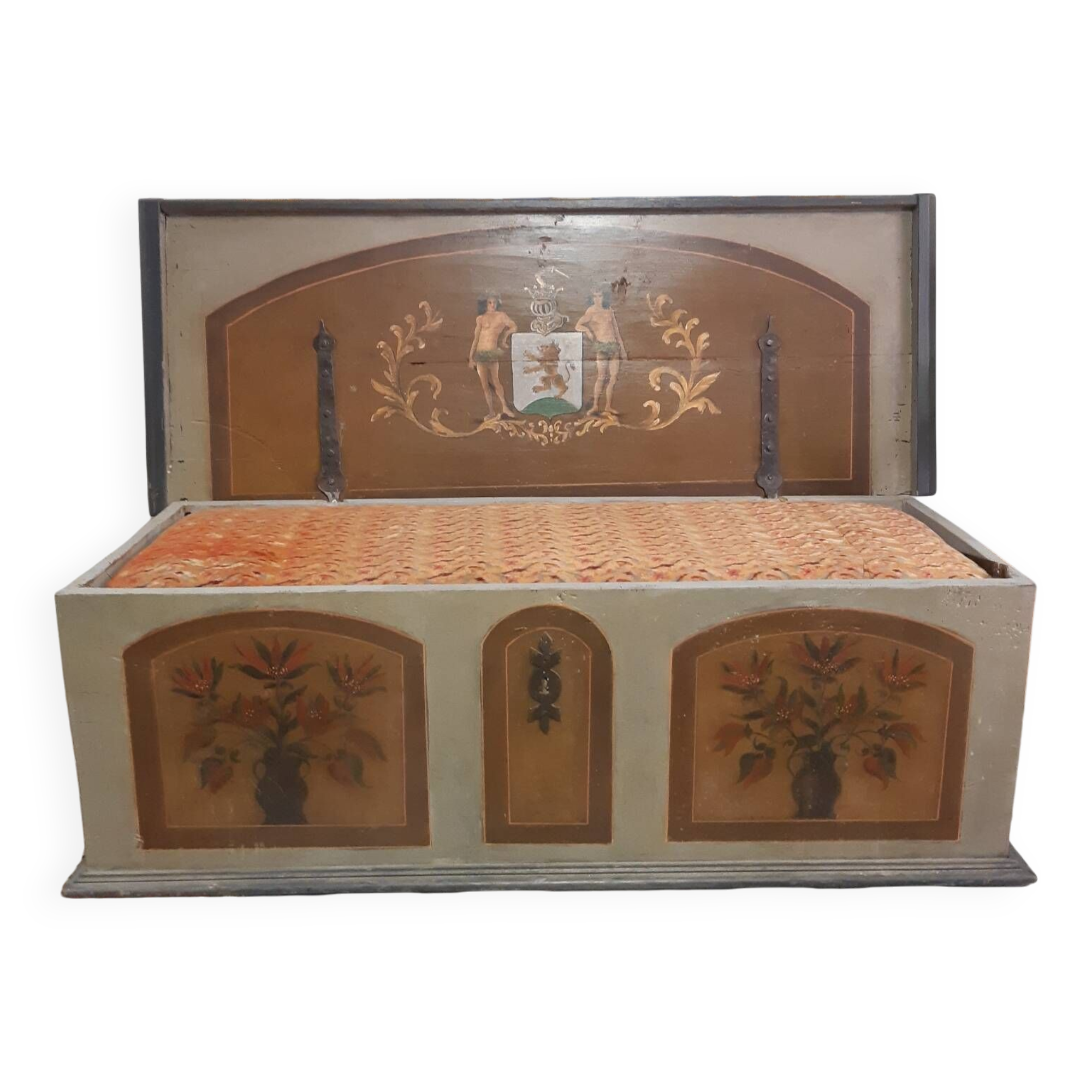 Grand coffre banquette peint 149X58