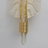Pair of Barovier & Toso Style Mid-Century Murano Glass Gold Leaf sconces